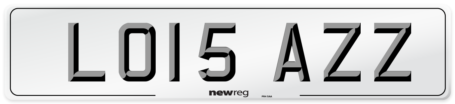 LO15 AZZ Number Plate from New Reg